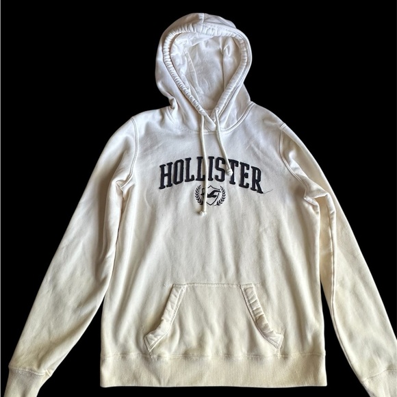 Hollister Other - Hollister Men's Cream Hoodie with Logo